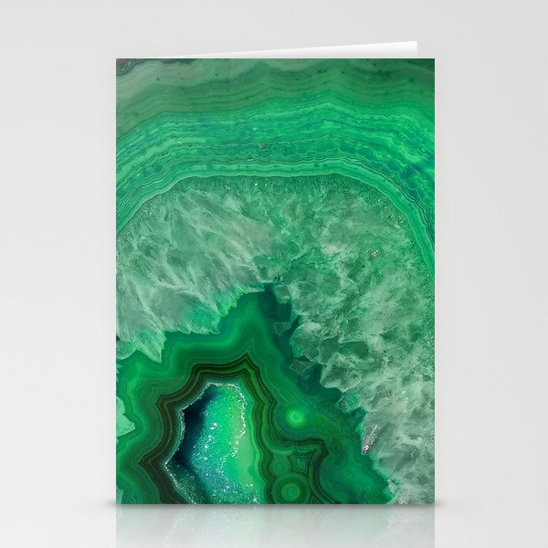 Green Emerald Agate Stationery Cards