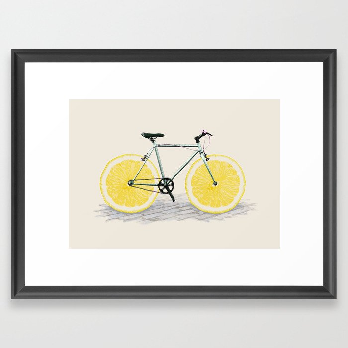 Lemon Bicycle Framed Art Print