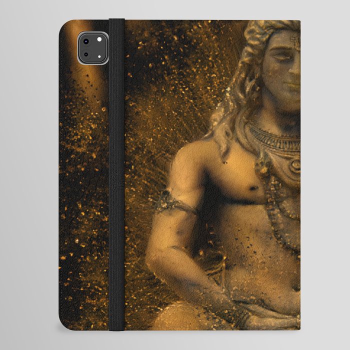 Lord Shiva Statue Painting Print, Tapestry Final, Fantasy Paintings Yoga Poster, Religious artwork iPad Folio Case