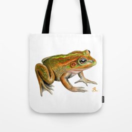 Australian Growling Grass Frog - Original artwork by Ronelle Designs Tote Bag | Nature, Wild, Colouredpencil, Ecology, Illustration, Ronelledesigns, Fauna, Fineart, Australian, Science 