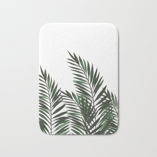Palm Leaves Green Bath Mat