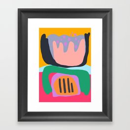 Shapes and Layers no.26 - Modern Abstract Flowers Framed Art Print