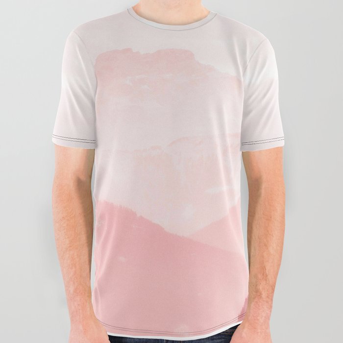 Pink Peaks All Over Graphic Tee