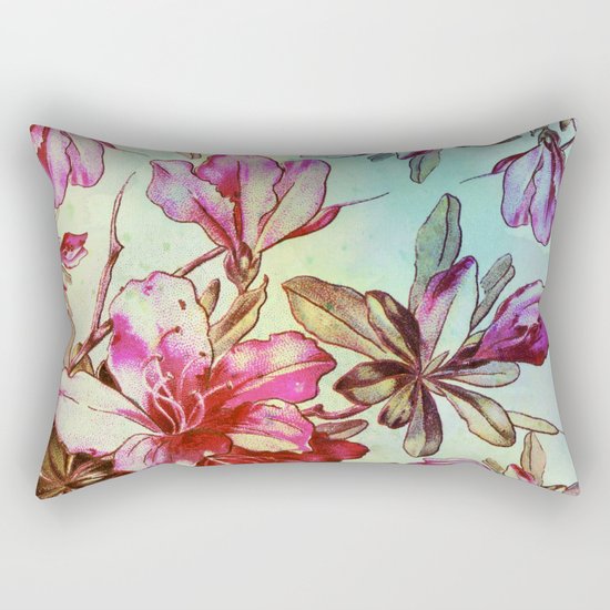 pink lily and turquoise touch Rectangular Pillow