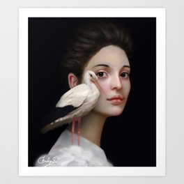 Miss Stork Art Print