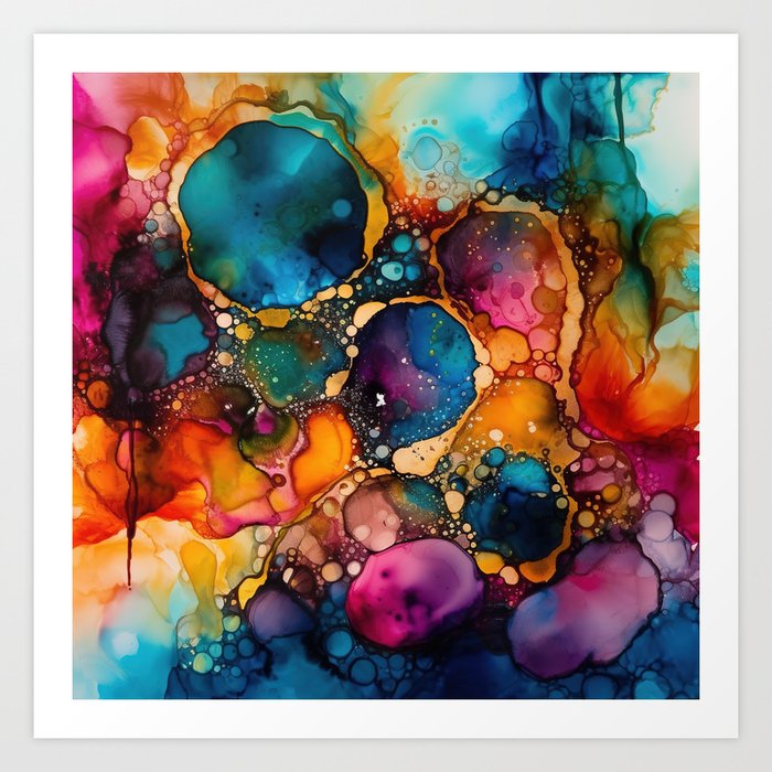 Colorful Alcohol Ink 05 Art Print