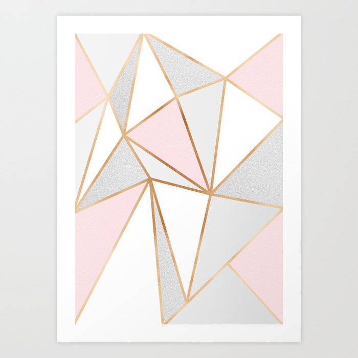 Pink, Grey & Gold Geo Kunstdrucke Pink, Grey & Gold Geo Kunstdrucke