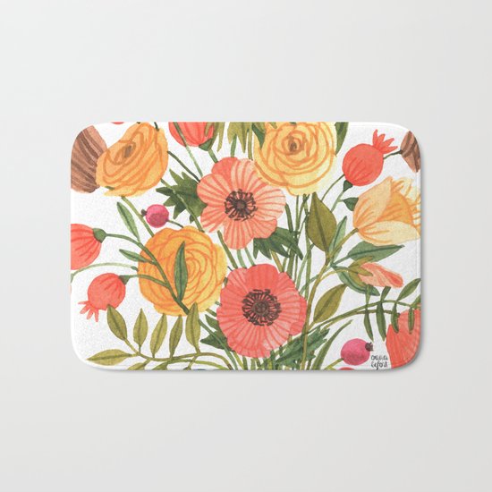 Garden Flowers Bath Mat