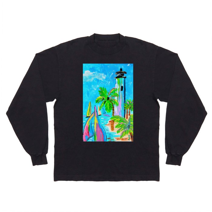 Colorful Lighthouse - Original acrylic artwork Dody Denman Long Sleeve T Shirt