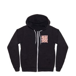Abstraction_FLORAL_FLOWERS_PINK_BLOOM_BLOSSOM_POP_ART_0417A Zip Hoodie