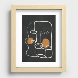 Abstract Face Line Art 04 Recessed Framed Print