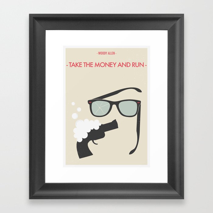 Woody Allen "Take the Money and Run" M0vie Poster Framed Art Print