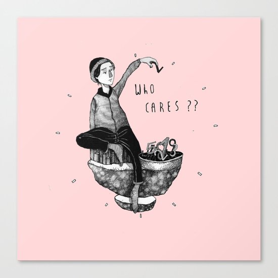 who cares?, time Canvas Print