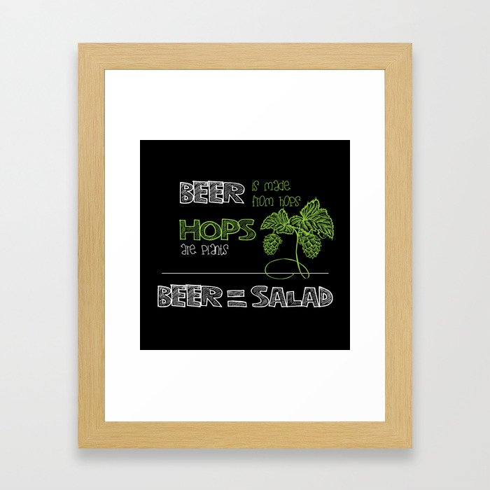 beer is salad Framed Art Print