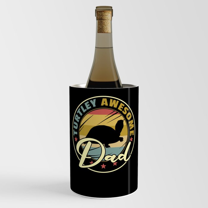 Turtley Awesome Dad Funny Shark Father's Day Gift Wine Chiller
