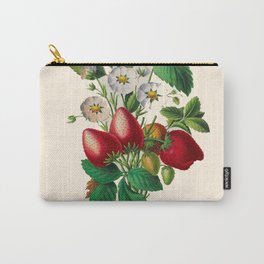 Strawberry Vintage Botanical Print Carry-All Pouch