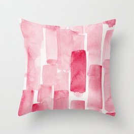 Pink  Watercolour Patterns | 190129 Abstract Art Watercolour Throw Pillow