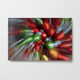 Abstract Red & Green Motion Blur Metal Print