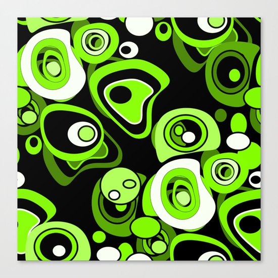 Abstract pattern black and green background . Canvas Print