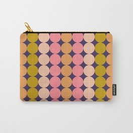 Dotty Stripes Pattern in Retro Pink Cantaloupe Lime Avocado Blue Carry-All Pouch
