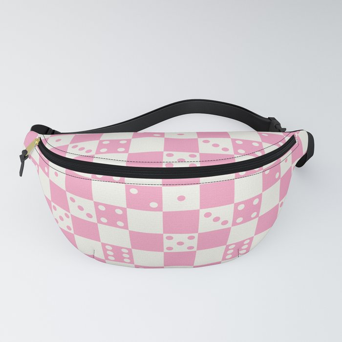 Checkered Dice Pattern (Creamy Milk & Pastel Pink Color Palette) Fanny Pack