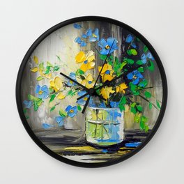 Bouquet of garden flowers Wall Clock