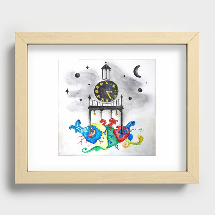 Static clock and time, yet evolving in the heart and spirit Recessed Framed Print