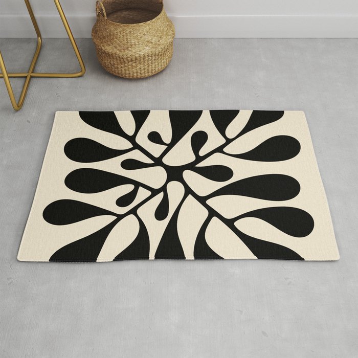 Matisse Inspired Abstract Cut Outs black Rug