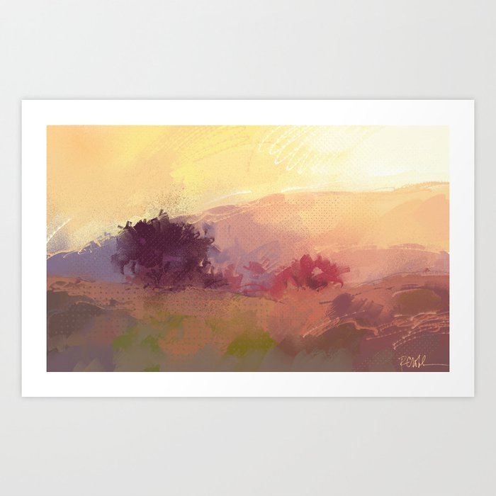 Hillside in the Sun Art Print