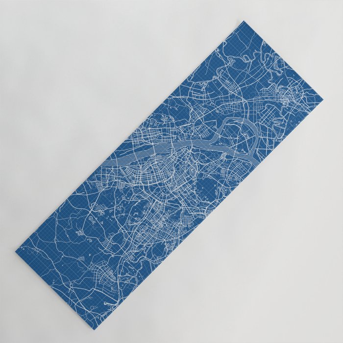 Nanjing City Map of China - Blueprint Yoga Mat