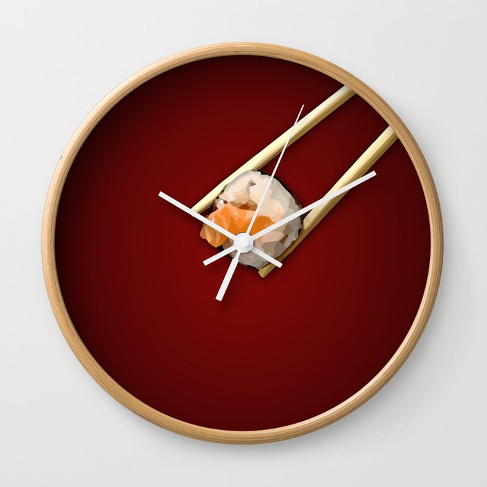 Sushi in red Wall Clock