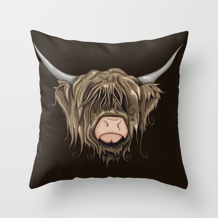 Highland Cow Throw Pillow