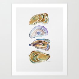 Watercolor Oysters Art Print