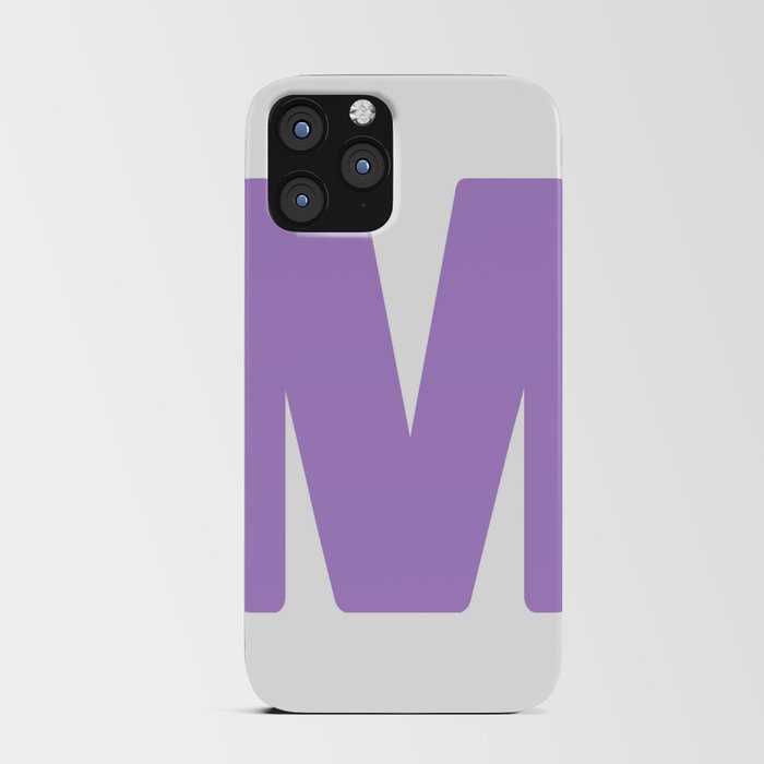 M (Lavender & White Letter) iPhone Card Case