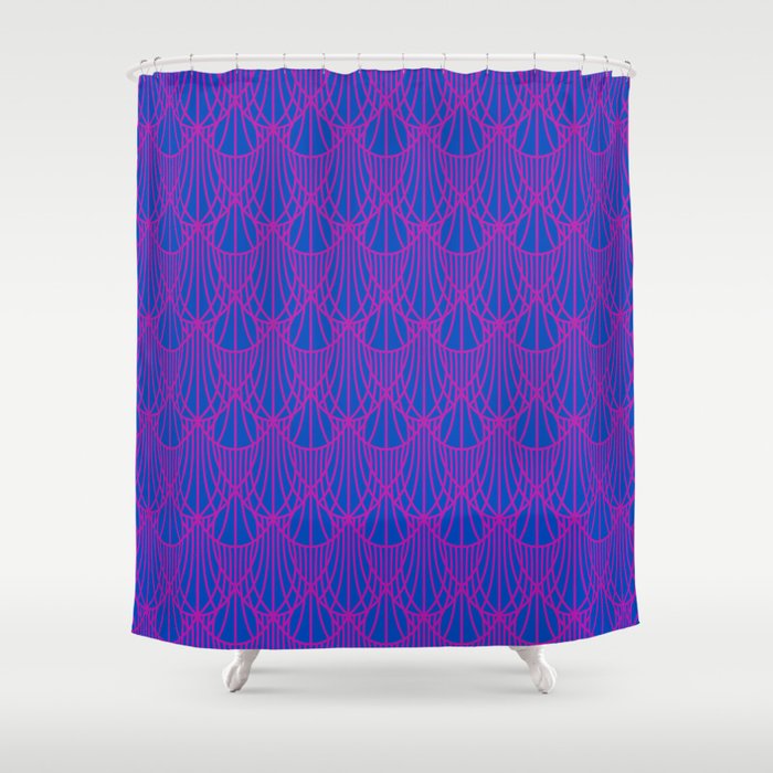 Deco Lace Blue Shower Curtain