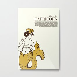 Cool Capricorn Zodiac Sign Art Metal Print