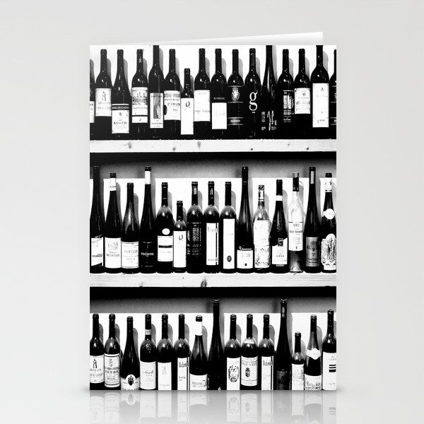 Wine Bottles in Black And White #decor #society6 #buyart Stationery Cards