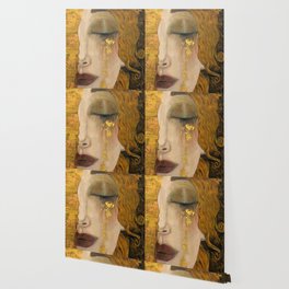 Golden Tears (Freya's Heartache) portrait painting by Gustav Klimt Wallpaper