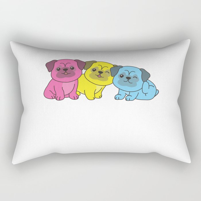 Pansexual Flag Pug Pride Lgbtq Cute Dogs Rectangular Pillow