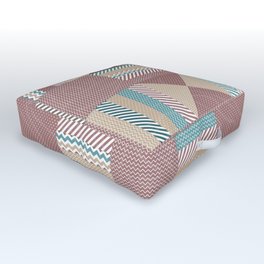 Warm and Blue Quilt Pattern Outdoor Floor Cushion