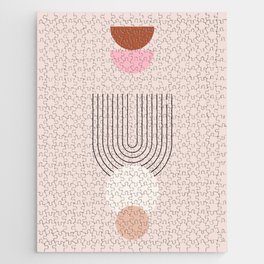 Mid Century Modern | 07 - Abstract Arch Print Blush Pink Neutral Boho Preppy Decor Jigsaw Puzzle
