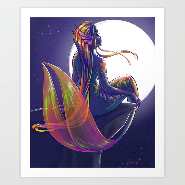 October- Birthstone Mermaid Series Art Print