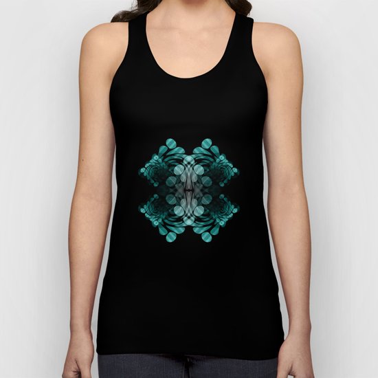 Abstract black and teal Unisex Tank Top
