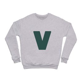 V (Dark Green & White Letter) Crewneck Sweatshirt