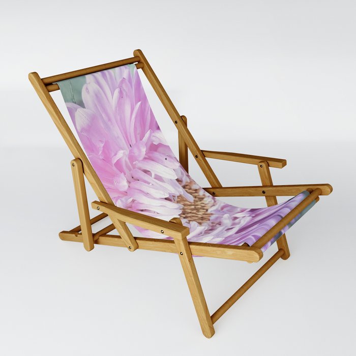 Retro pastel purple garden Chrysanthemum Sling Chair