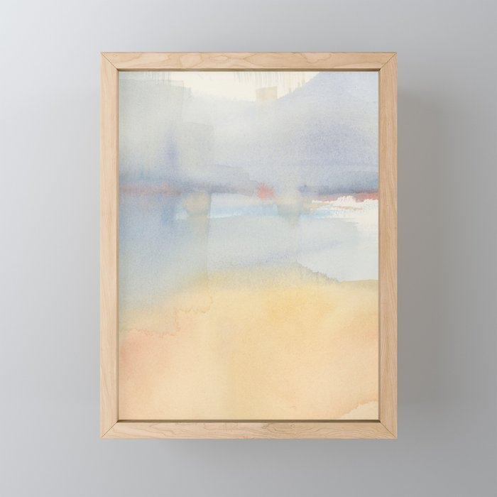 In Dreams 020 - Abstract Beach Ocean Watercolor Framed Mini Art Print