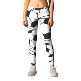 Soccer Balls Leggings | Circle, Pattern, Goalie, Games, Team, Curated, Sport, Championship, Round, Win 