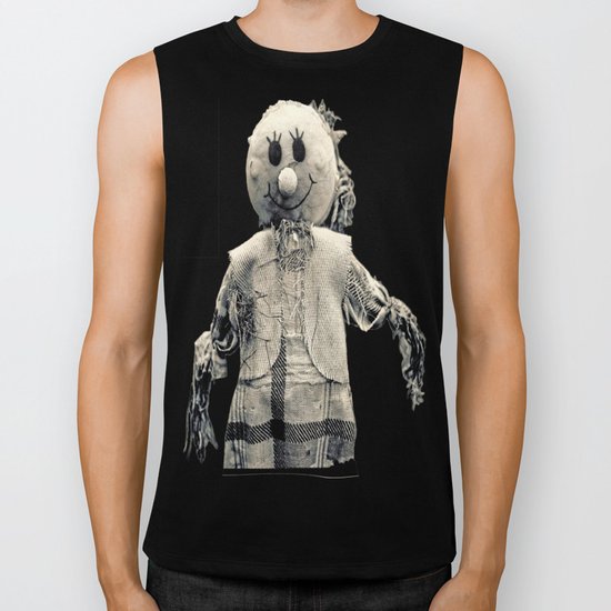 Cemetery smiley face Biker Tank