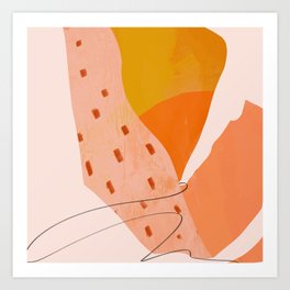 Abstract Sherbet Shapes Of Orange And Yellow. Art Print