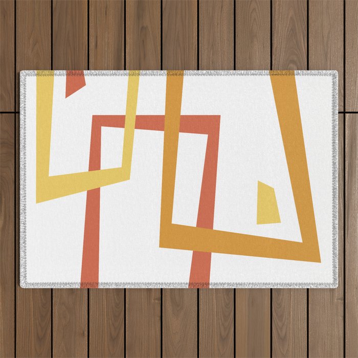 Geometric Square Abstract Pattern Outdoor Rug